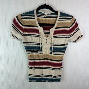 Billabong womens short sleeve sweater‎ size medium striped